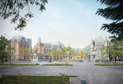 3D simulation of the Provinciehuis seen from Charles De Kerckhovelaan © THV Leopold